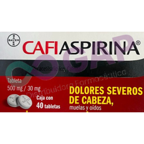 CAFIASPIRINA 500/30 MG 40 TABLETAS