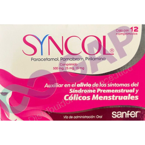 SYNCOL 500/25/15MG 12 COMPRIMIDOS