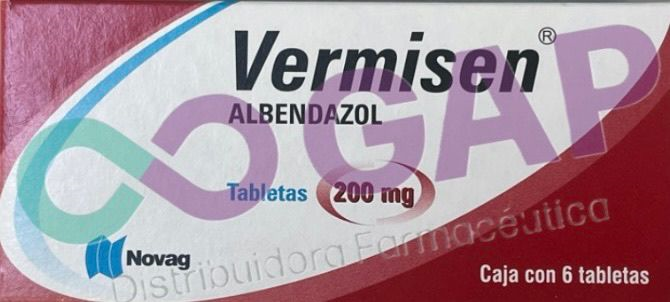 GE ALBENDAZOL VERMISEN 200 MG 6 TABLETAS