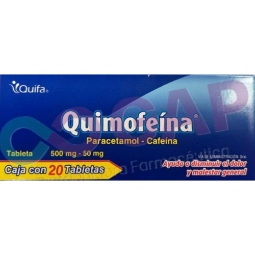 GE PARACETAMOL/CAFEINA QUIMOFEINA 500/50MG 20 TABLETAS