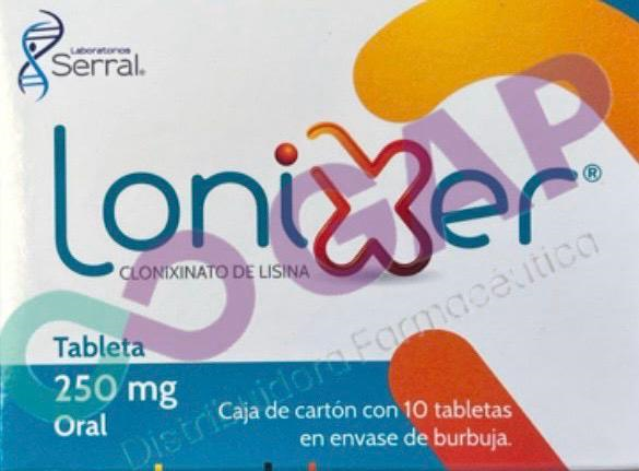 GE CLONIXINATO DE LISINA LONIXER 250 MG 10 TABLETAS