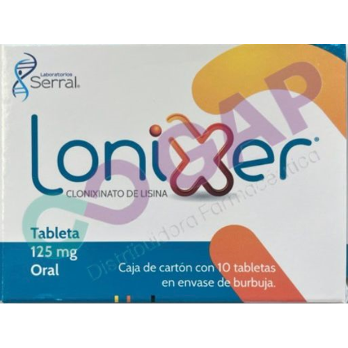 GE CLONIXINATO DE LISINA LONIXER 125 MG 10 TABLETAS