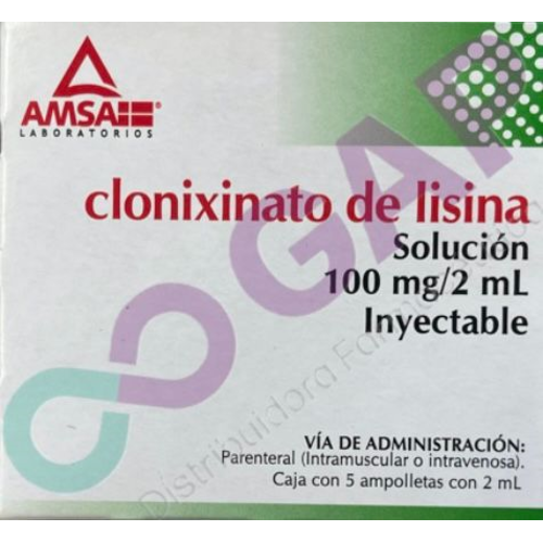GE CLONIXINATO DE LISINA AMSA SOL INY 100 MG C/5 AMP 2 ML