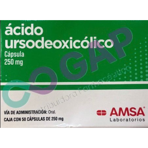 GE ACIDO URSODEOXICOLICO AMSA 250 MG 50 CAPSULAS