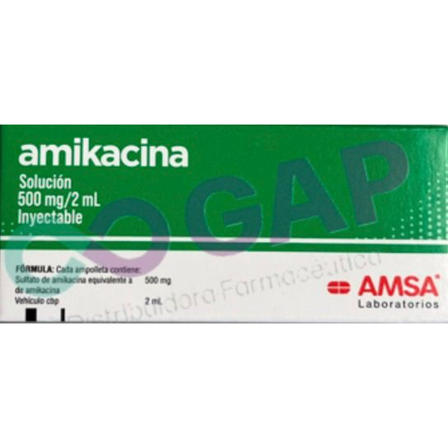 GE AMIKACINA 500 MG 1 AMP INY 2 ML AMSA