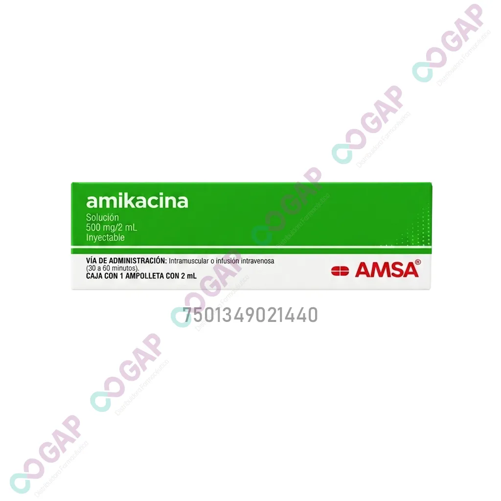 GE AMIKACINA 500 MG 1 AMP INY 2 ML AMSA