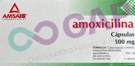 GE AMOXICILINA AMSA 500 MG 12 CAPSULAS