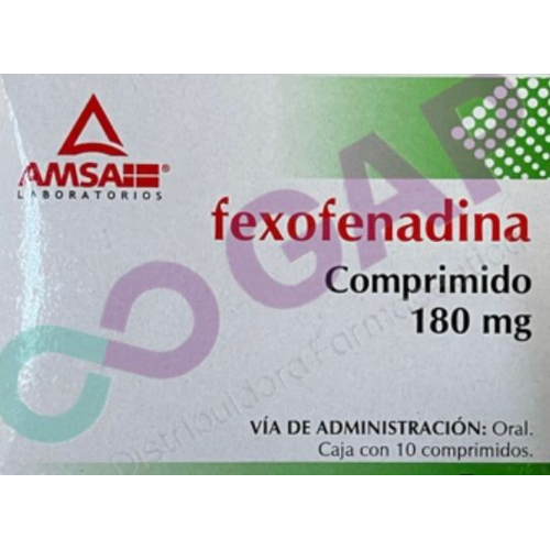 GE FEXOFENADINA AMSA 180 MG 10 COMP