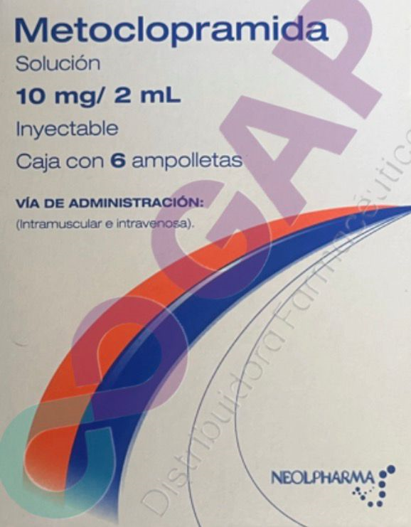 GE METOCLOPRAMIDA NEOLPHARMA SOL INY 10MG/2ML 6 AMP