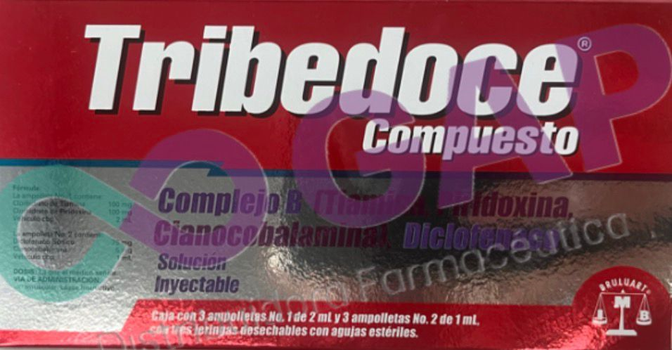 TRIBEDOCE COMPUESTO COMPLEJO B/DICLOFENACO INY 3 AMP