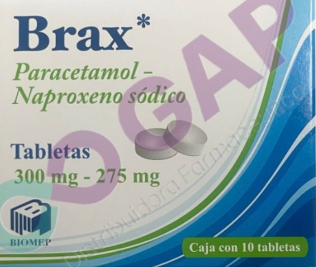 GE NAPROXE/PARACETA BRAX 300/275MG 10 TABLETAS