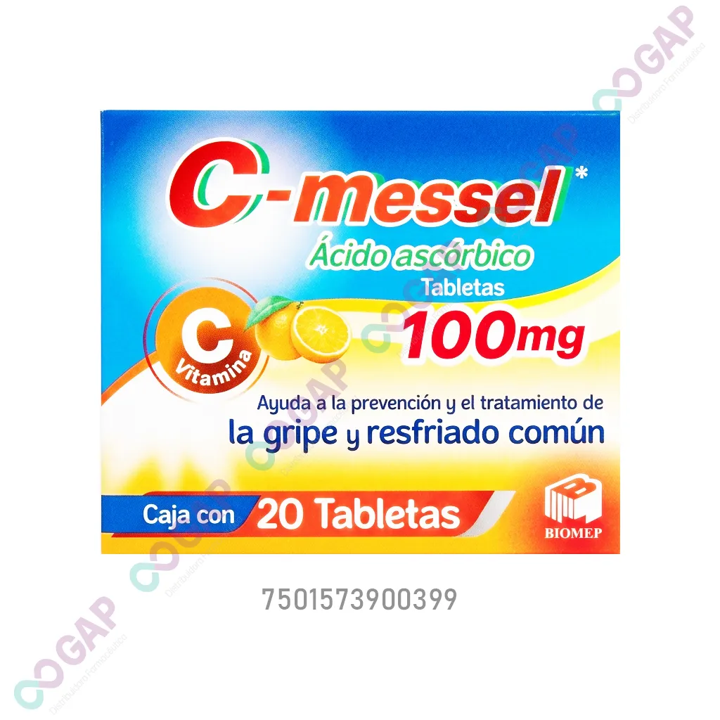 GE ACIDO ASCORBICO C-MESSEL 100 MG 20 TABLETAS