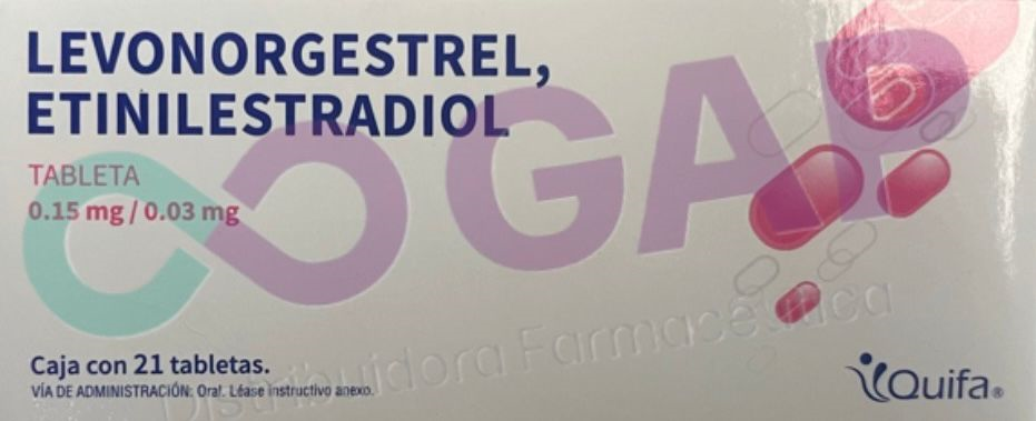 GE LEVONORGESTREL/ETINILESTRADIOL 0.15/0.03MG 21 TABLETAS