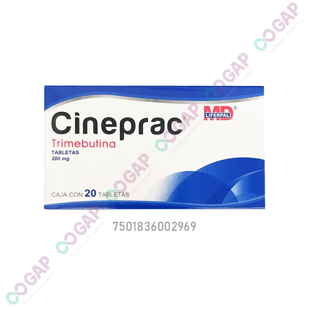 GE TRIMEBUTINA CINEPRAC 200 MG 20 TABLETAS