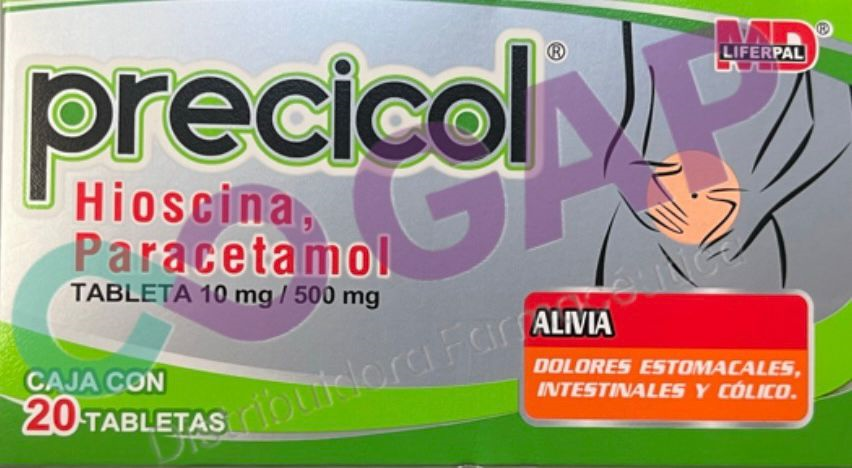 GE HIOSCINA/PARACETAMOL PRECICOL 10/500MG 20 TABLETAS