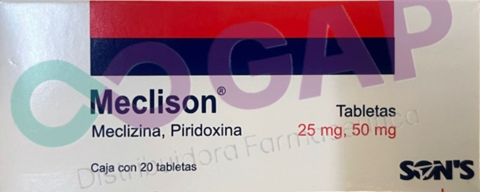 GE MECLIZINA/PIRIDOXINA MECLISON 25/50MG 20 TABLETAS