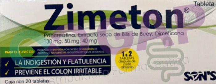 GE PANCRE/BILIS DE BUEY/DIMETI ZIMETON 20 TABLETAS