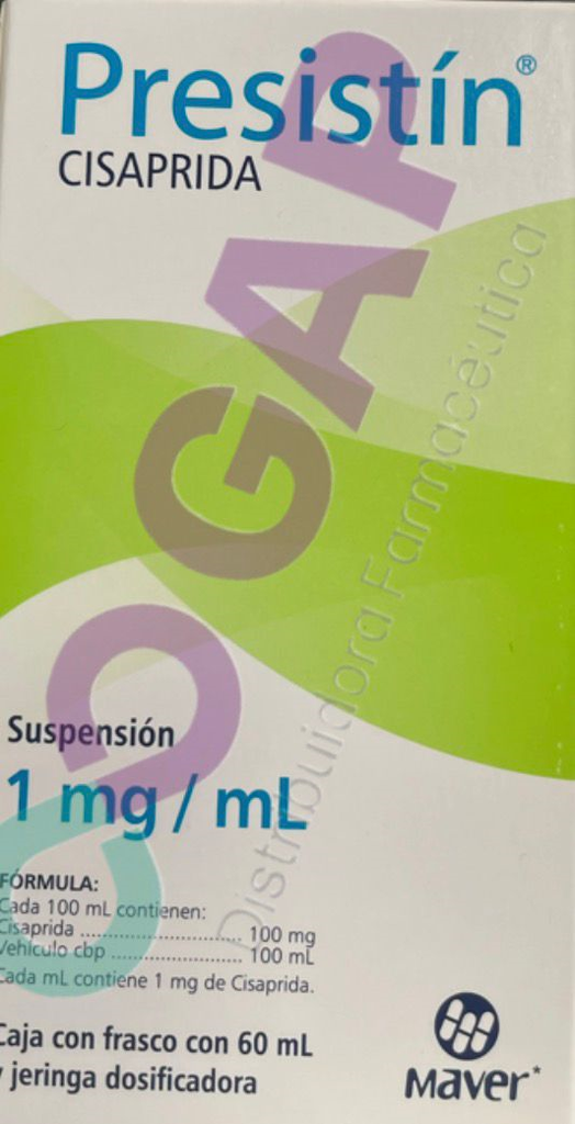 GE CISAPRIDA PRESISTIN SUSPENSION 1MG/ML FCO 60 ML