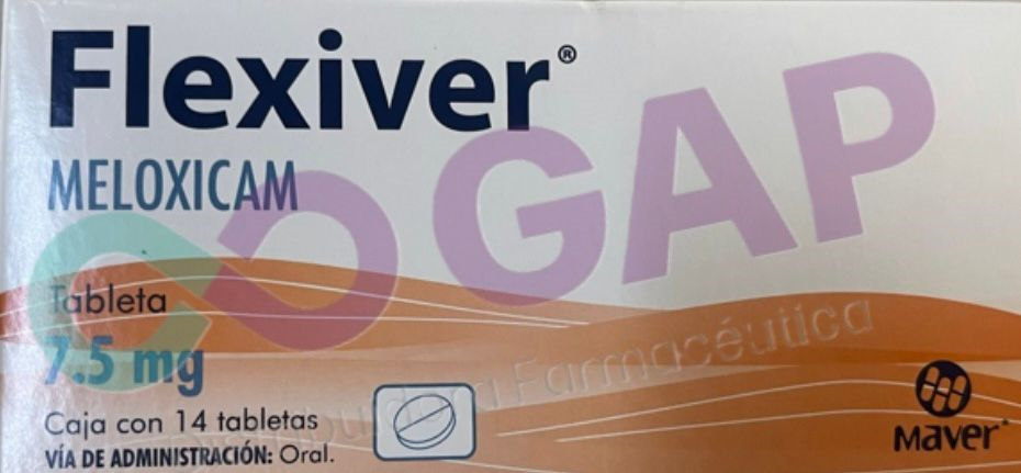 GE MELOXICAM FLEXIVER 7.5 MG 14 TABLETAS