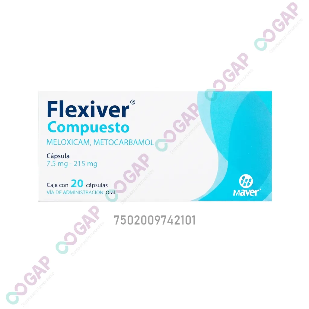 GE MELOXICAM/METOCARBAMOL FLEXIVER COMPUESTO 7.5/215MG 20 CAPSULAS
