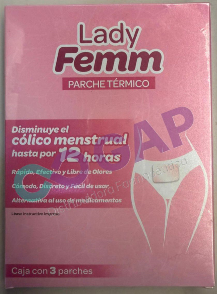 PARCHE TERMICO LADY FEMM CAJA C/3 PARCHES