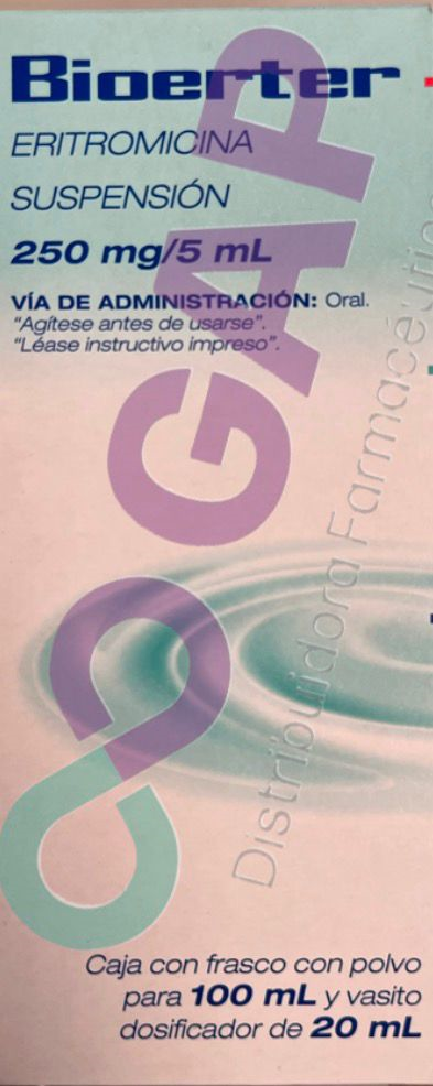 GE ERITROMICINA BIOERTER SUSP 250MG/5ML FCO 100 ML
