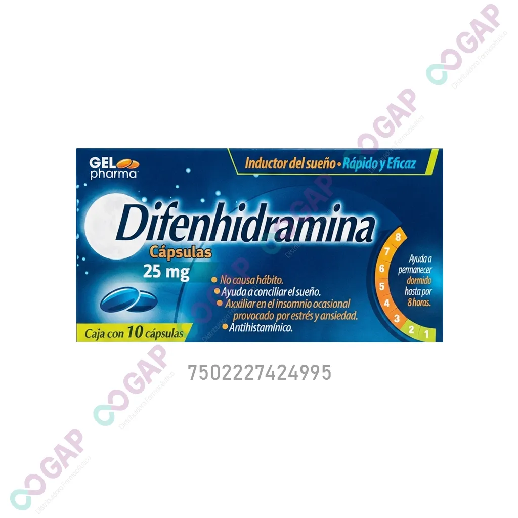 GE DIFENHIDRAMINA GELPHARMA 25 MG 10 CAPSULAS