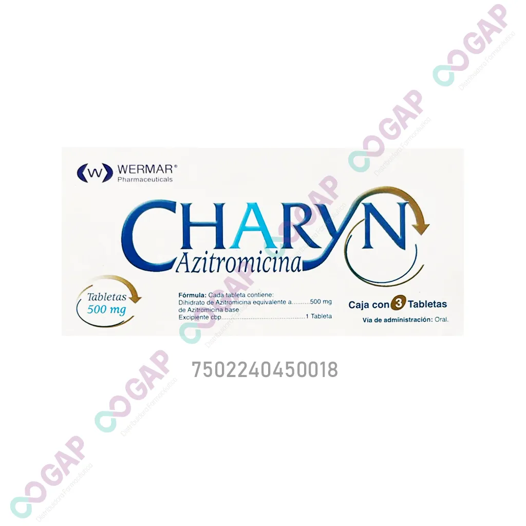 GE AZITROMICINA CHARYN 500 MG 3 TABLETAS