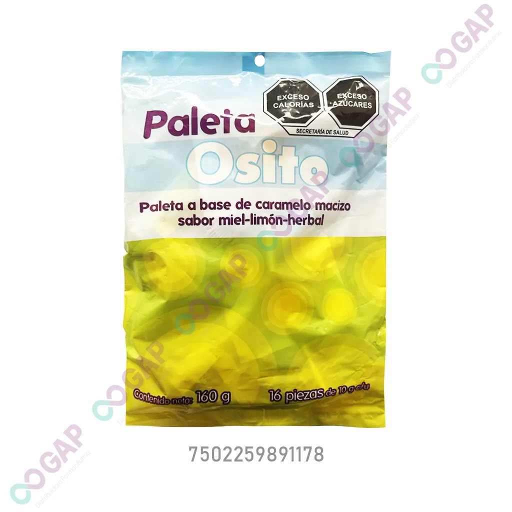 PALETA OSITO  C/16 PZAS 10 G