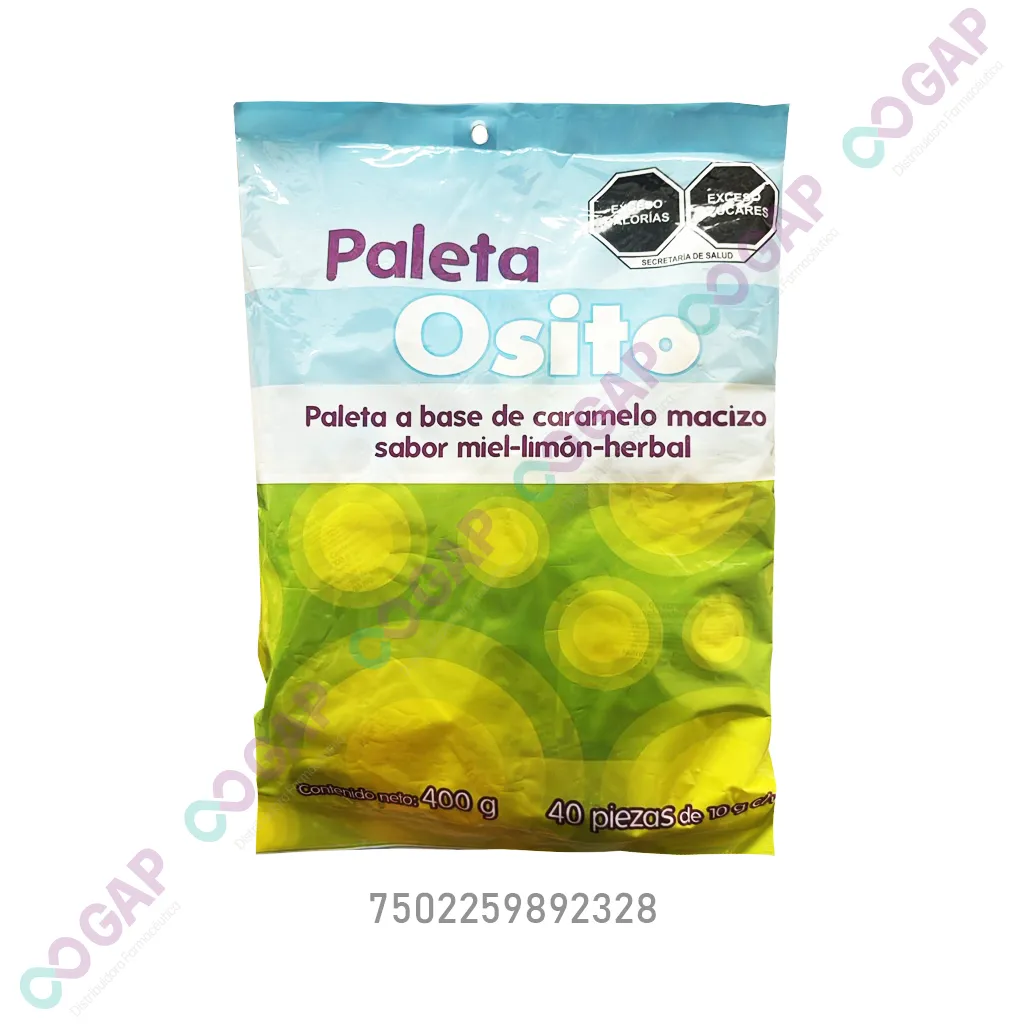 PALETA OSITO BOLSA C/40 PZAS 400 G