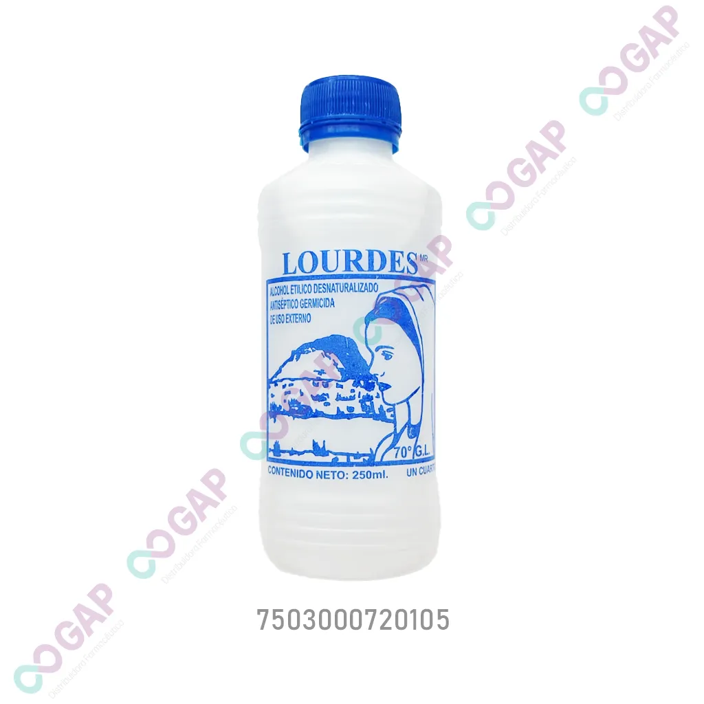 ALCOHOL DESNATURALIZADO ETILICO 70% LOURDES FCO 250 ML