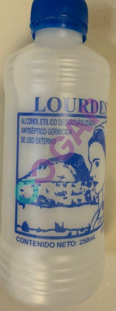 ALCOHOL DESNATURALIZADO ETILICO 70% LOURDES FCO 250 ML