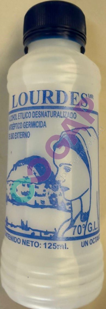 ALCOHOL ETILICO DESNATURALIZADO LOURDES 70% 1000 ML