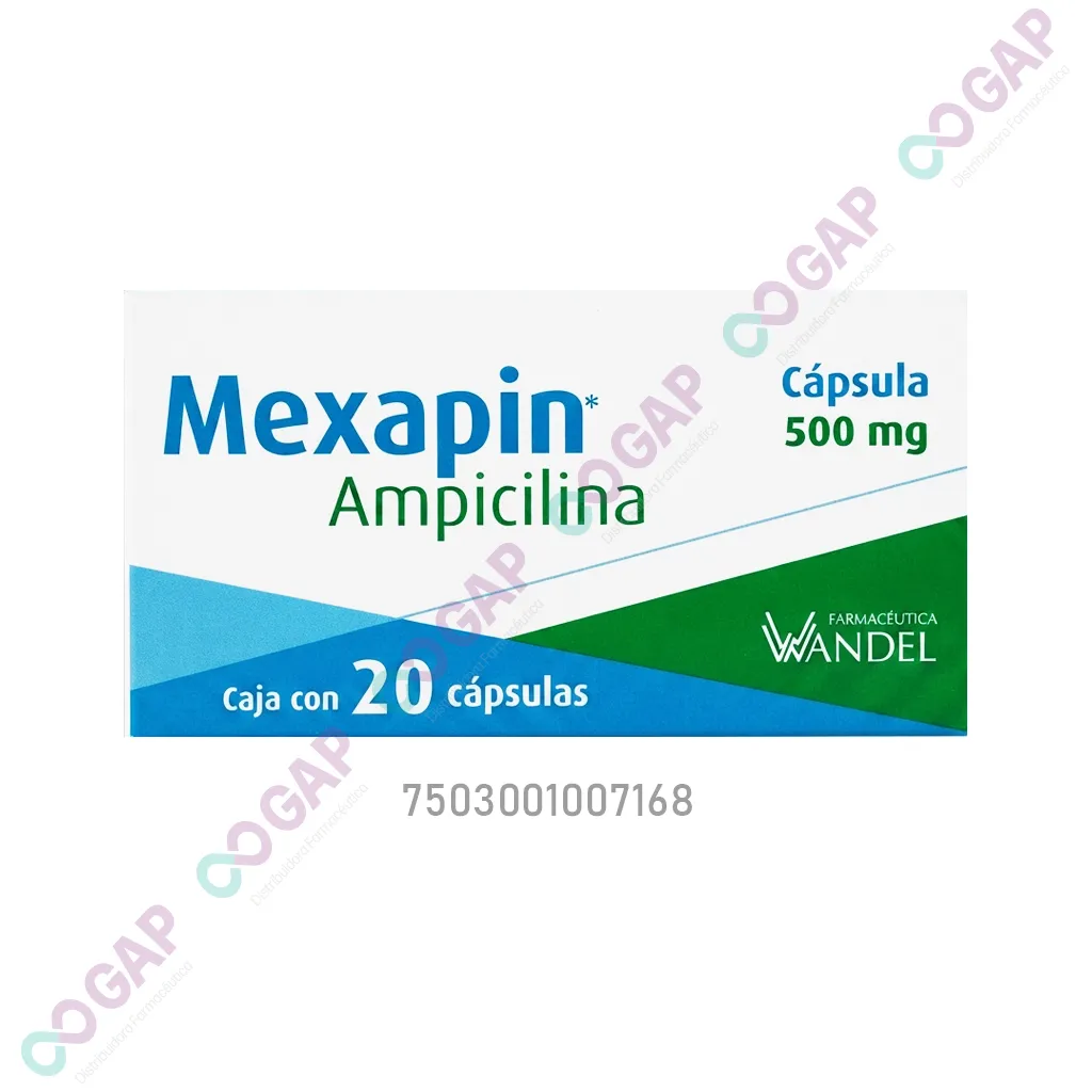 GE AMPICILINA MEXAPIN 500 MG 20 CAPSULAS