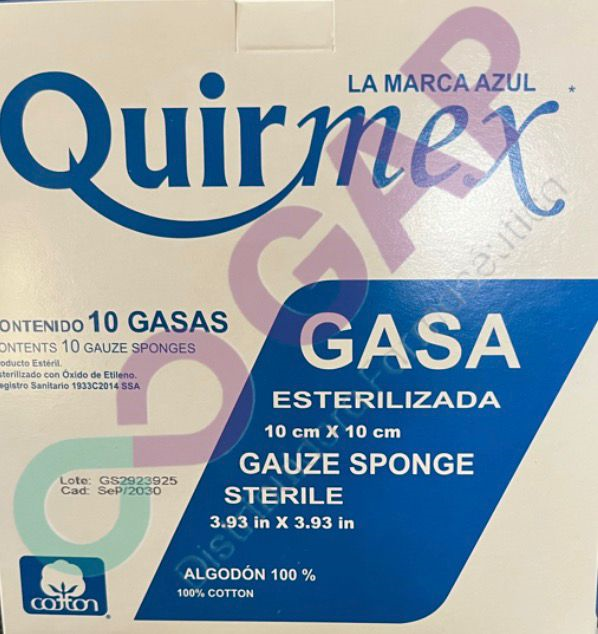 GASA ESTERILIZADA QUIRMEX 10 SOB 10X10CM