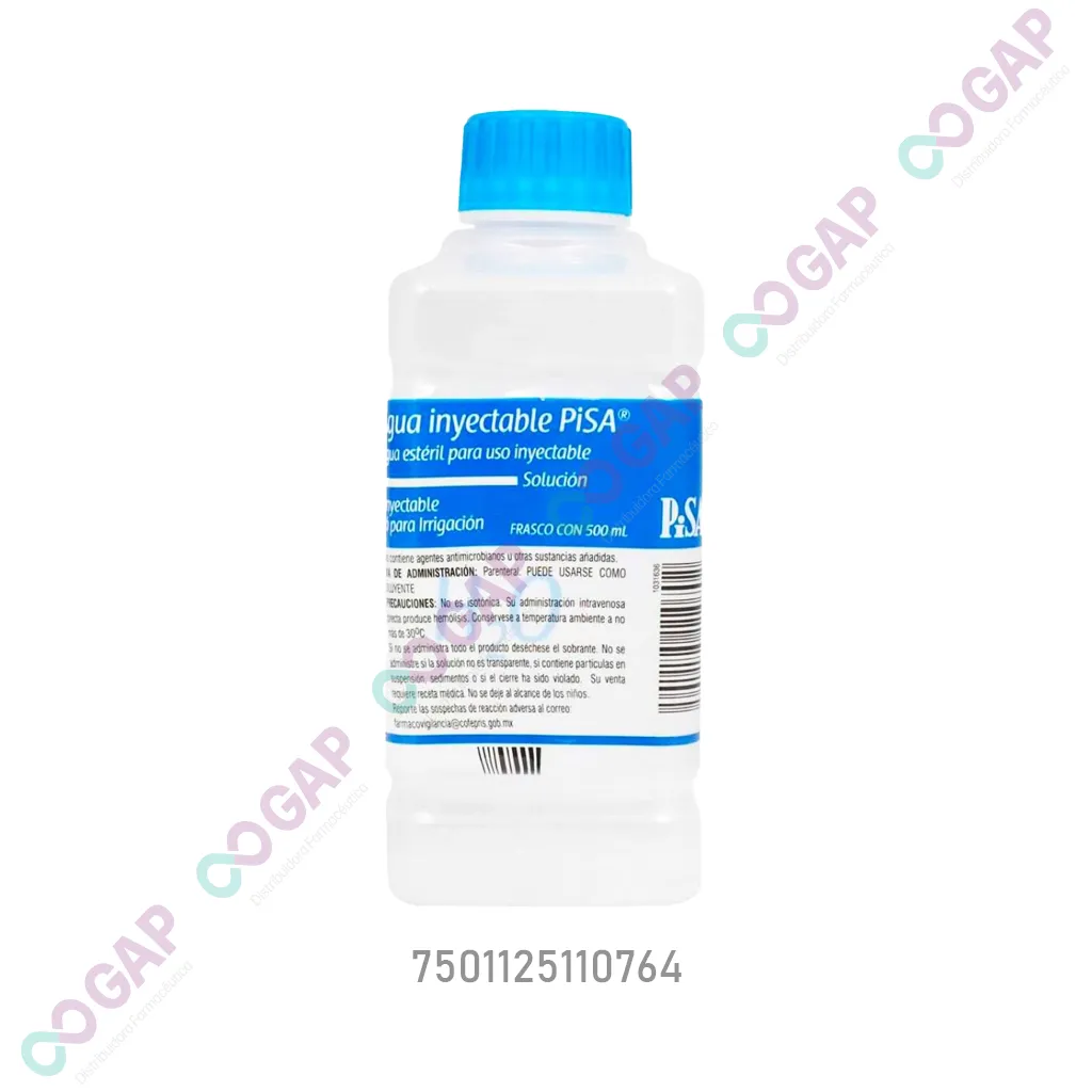 AGUA INYECTABLE PISA ESTERIL SOL FCO 500 ML