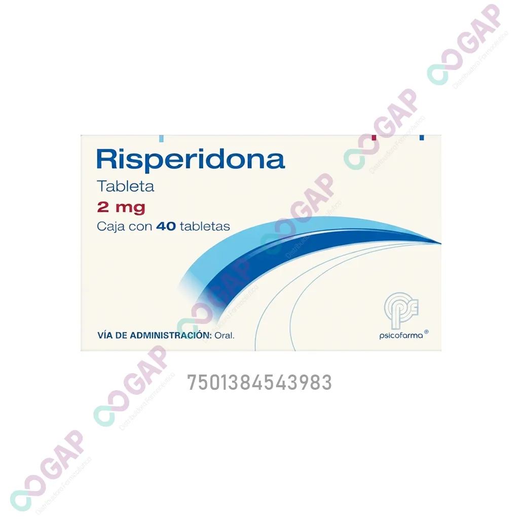 GE RISPERIDONA PSICOFARMA 2 MG 40 TABLETAS