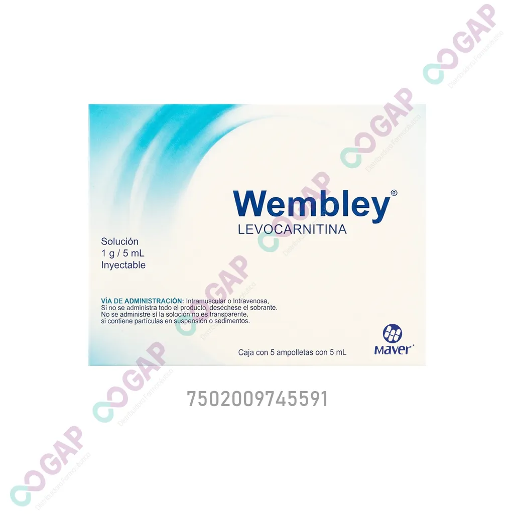 GE LEVOCARNITINA 1G/5ML C/5 AMP WEMBLEY