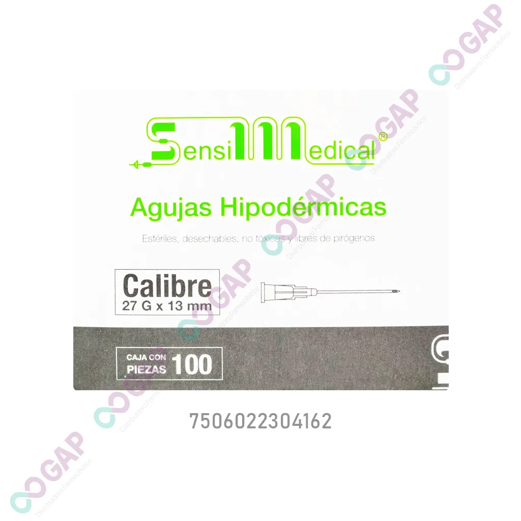 AGUJA HIPODERMICA 27Gx13mm c/100 pzs