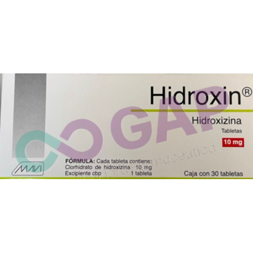 GE HIDROXIZINA HIDROXIN 10 MG 30 TABLETAS