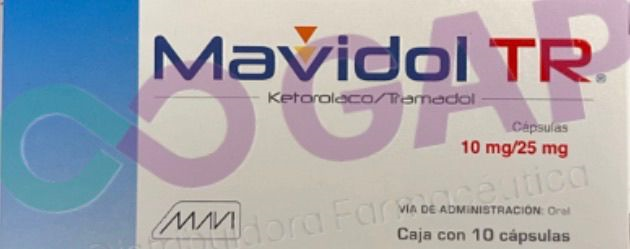 GE KETOROLACO/TRAMADOL MAVIDOL TR 10/25MG 10 CAPSULAS