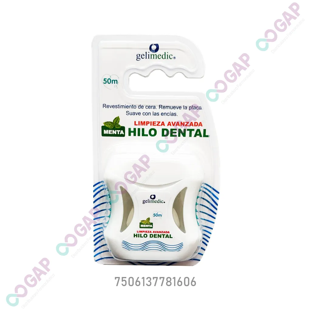 HILO DENTAL 50M SABOR MENTA GELIMEDIC