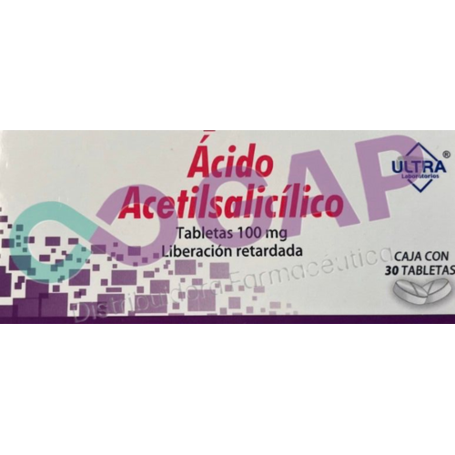 GE ACIDO ACETILSALICILICO ULTRA 100 MG 30 TABLETAS