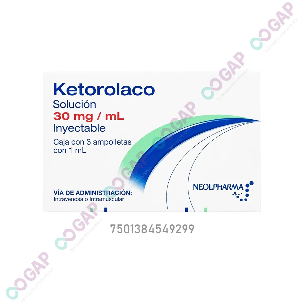 GE KETOROLACO NEOLPHARMA SOL INY 30 MG C/3 AMP 1 ML