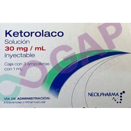 KETOROLACO NEOLPHARMA SOL INY 30 MG C/3 AMP 1 ML