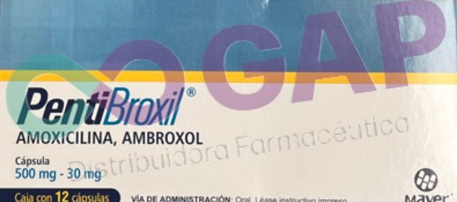 AMOXICILINA/AMBROXOL 500/30 MG PENTIBROXIL C/12 CAP