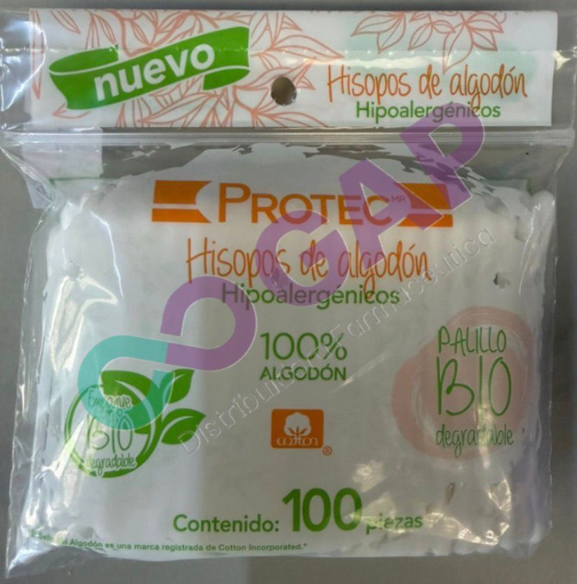 HISOPOS DE ALGODON PROTEC BOLSA 100PZ